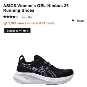 ASICS Gel- Nimbus 26, size 8 women, black